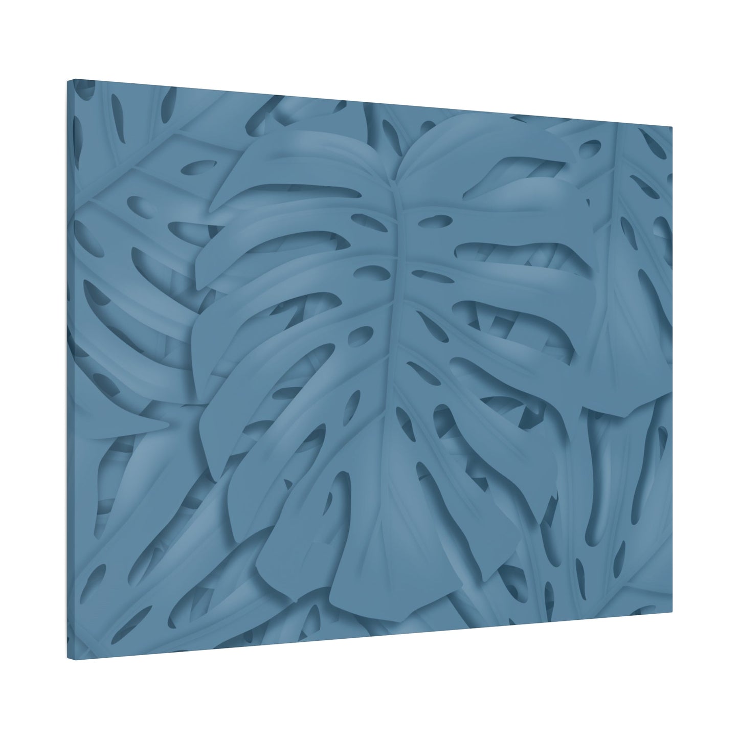 Cerulean Blue Monstera Canvas Print – Botanical Wall Art