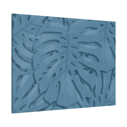 Cerulean Blue Monstera Canvas Print – Botanical Wall Art