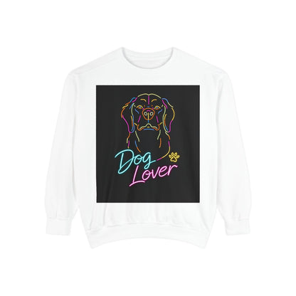 Dog Lover Sweatshirt — Neon Puppy Graphic Crewneck