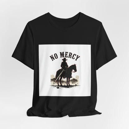 No Mercy Cowboy Skull Tee | Western-Gothic, desert noir design