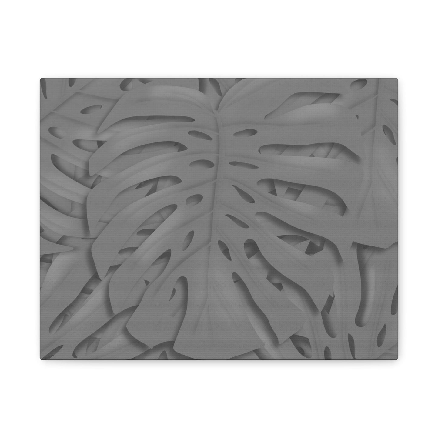 Grey Monstera Canvas Print – Botanical Wall Art