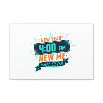 4AM Club New Year Graphic Canvas | Holiday Party Novelty, Festive New Year Decor