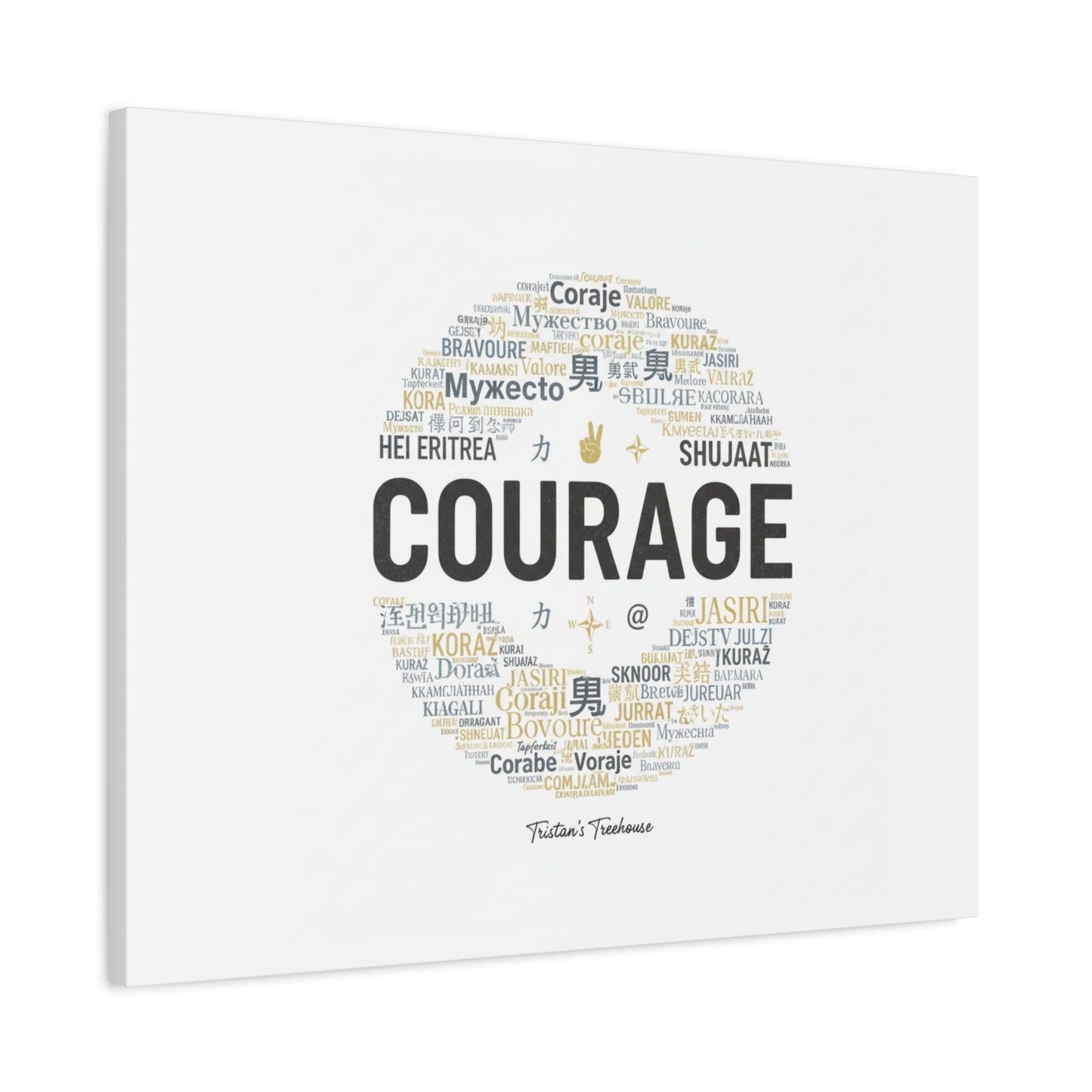 Courage Word Cloud Canvas | Fresh-Start Minimalism art print