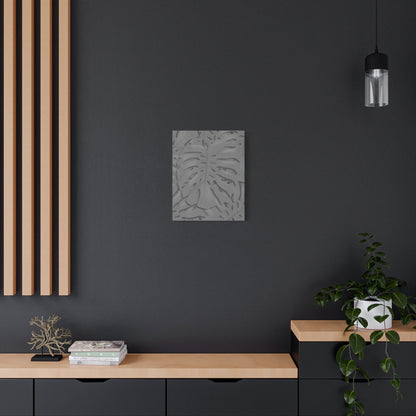 Grey Monstera Canvas Print – Botanical Wall Art