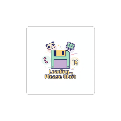 Loading Please Wait Floppy Disk Sticker | Old Internet Aesthetic, 90s Web Nostalgia