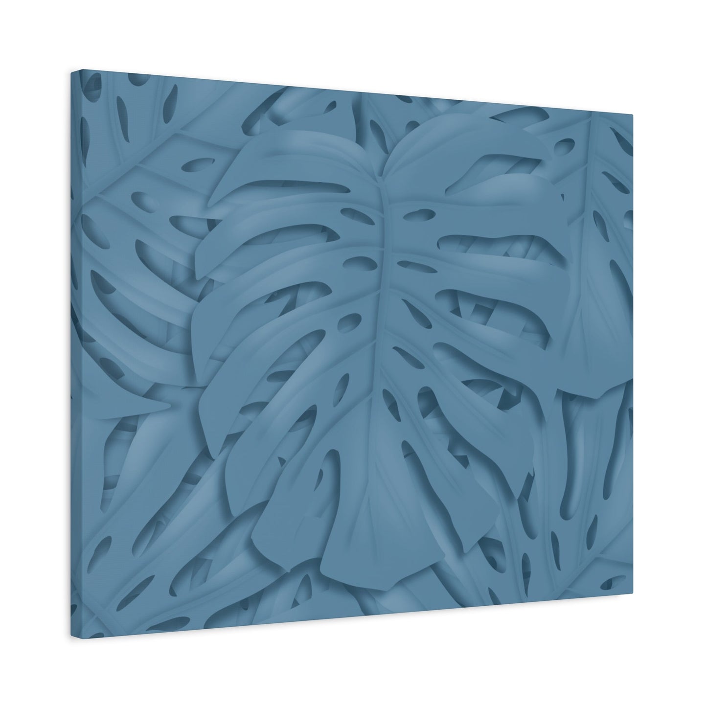 Cerulean Blue Monstera Canvas Print – Botanical Wall Art