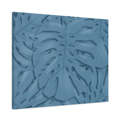 Cerulean Blue Monstera Canvas Print – Botanical Wall Art