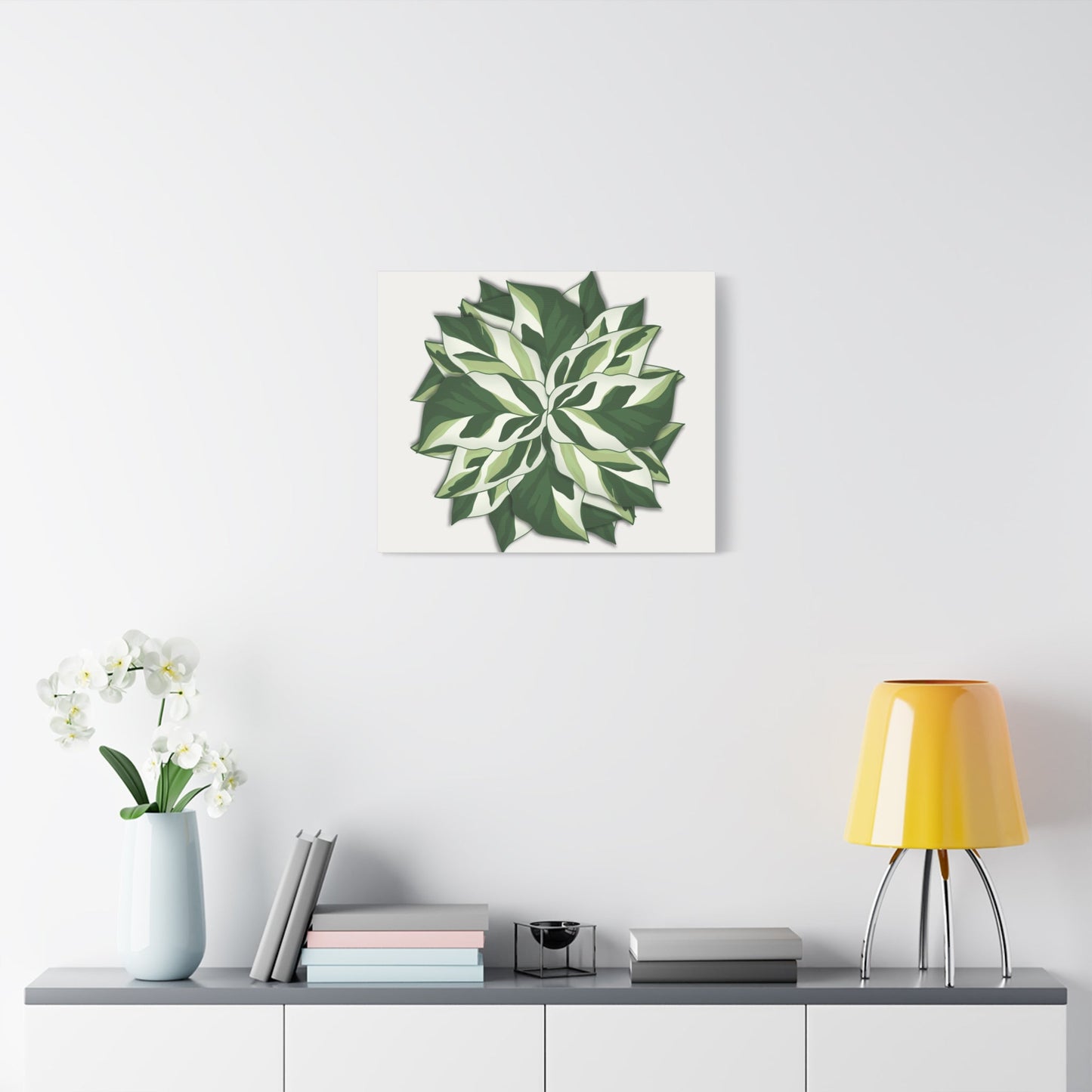 Calathea White Fusion Canvas Print – Botanical Wall Art