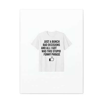 self-deprecating quote Canvas | sarcastic introvert wall art, anxiety humor