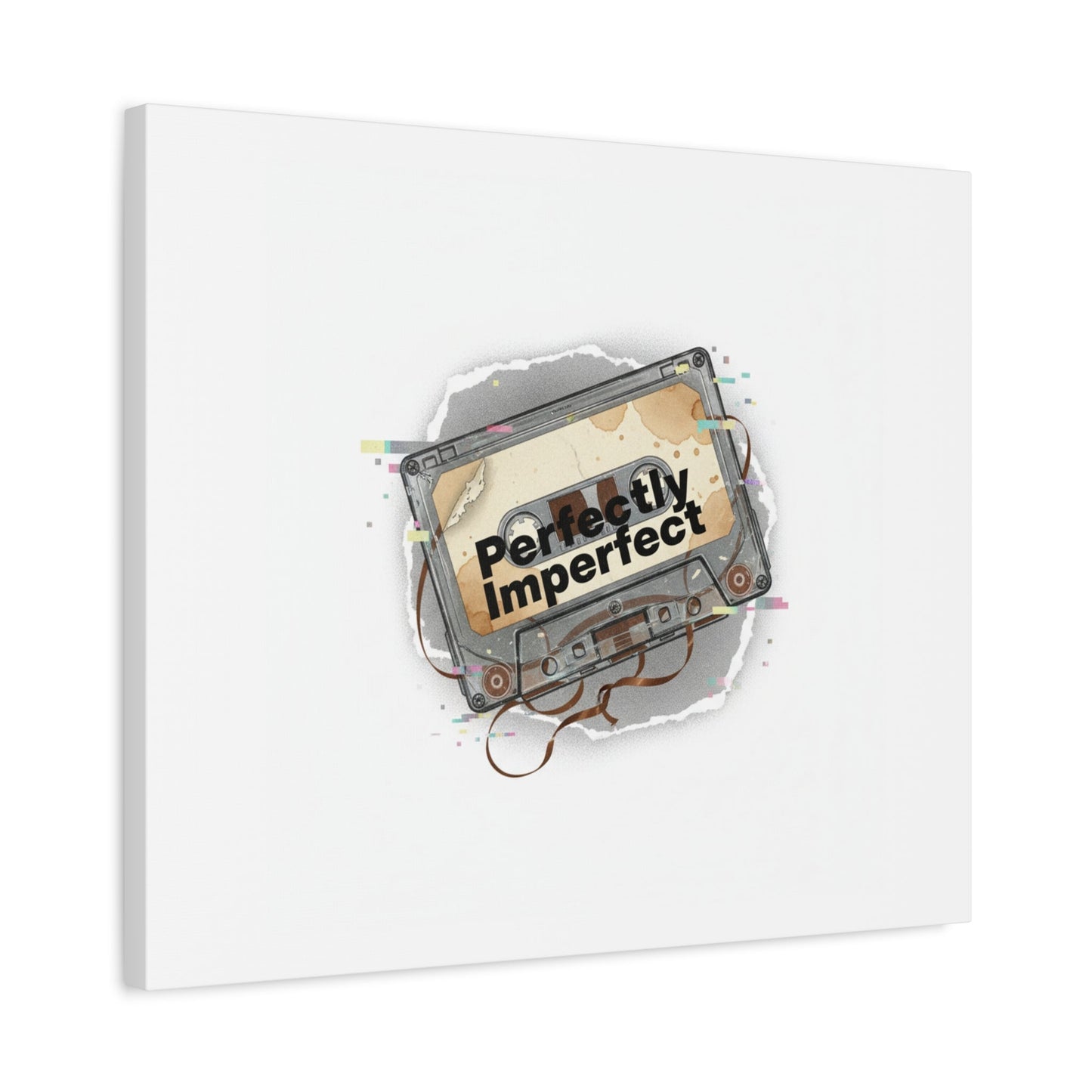 Perfectly Imperfect Cassette, Canvas Print | Analog Error, glitch art static