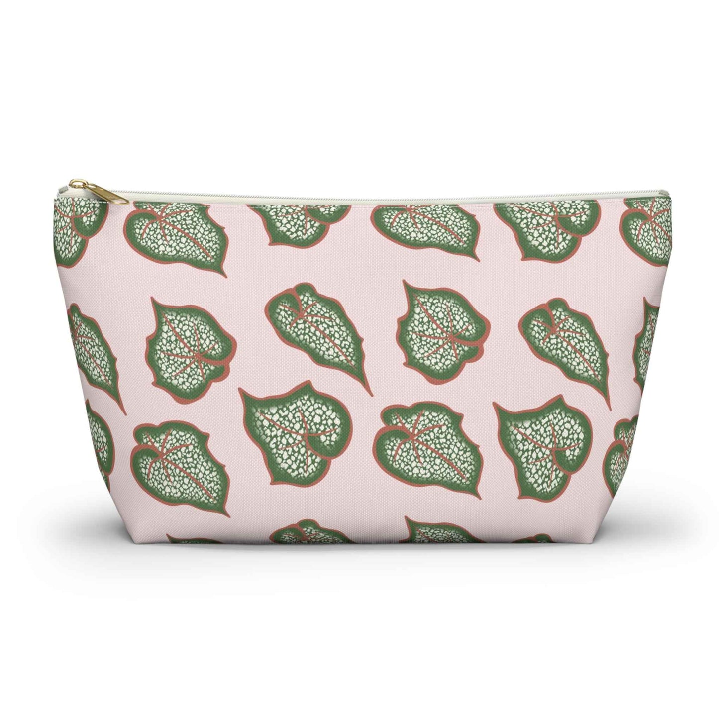Begonia Pattern Accessory Pouch – Makeup Bag With T-Bottom