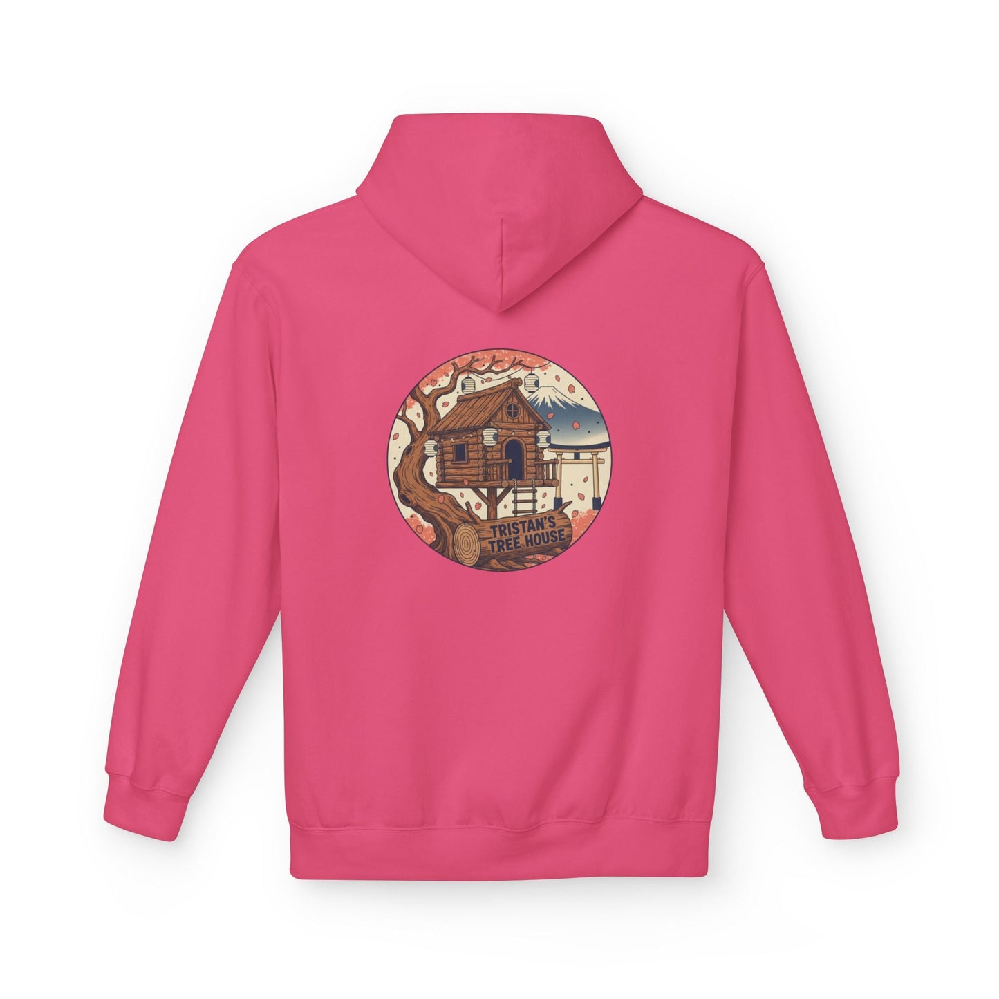 Hoodie — “Love is a Universal Language” Cozy Retro Cabin Graphic Hoodie