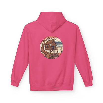 Hoodie — “Love is a Universal Language” Cozy Retro Cabin Graphic Hoodie