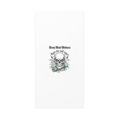 Roar for Self-Care Skull Canvas | heavy metal wellness, gothic wellness quote