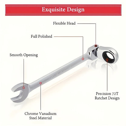 2/10pcs Heavy-duty Industrial 72-tooth Socket Wrenches, Fixed Head and Ratchet Mechanical Tools, 2-in-1 Open and Box Wrenches, Cr-V Structure, Auto Repair, DIY, Professional Tool Kit (compatible with 6&8mm)