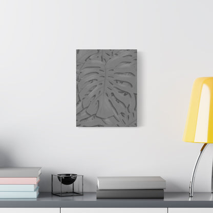 Grey Monstera Canvas Print – Botanical Wall Art