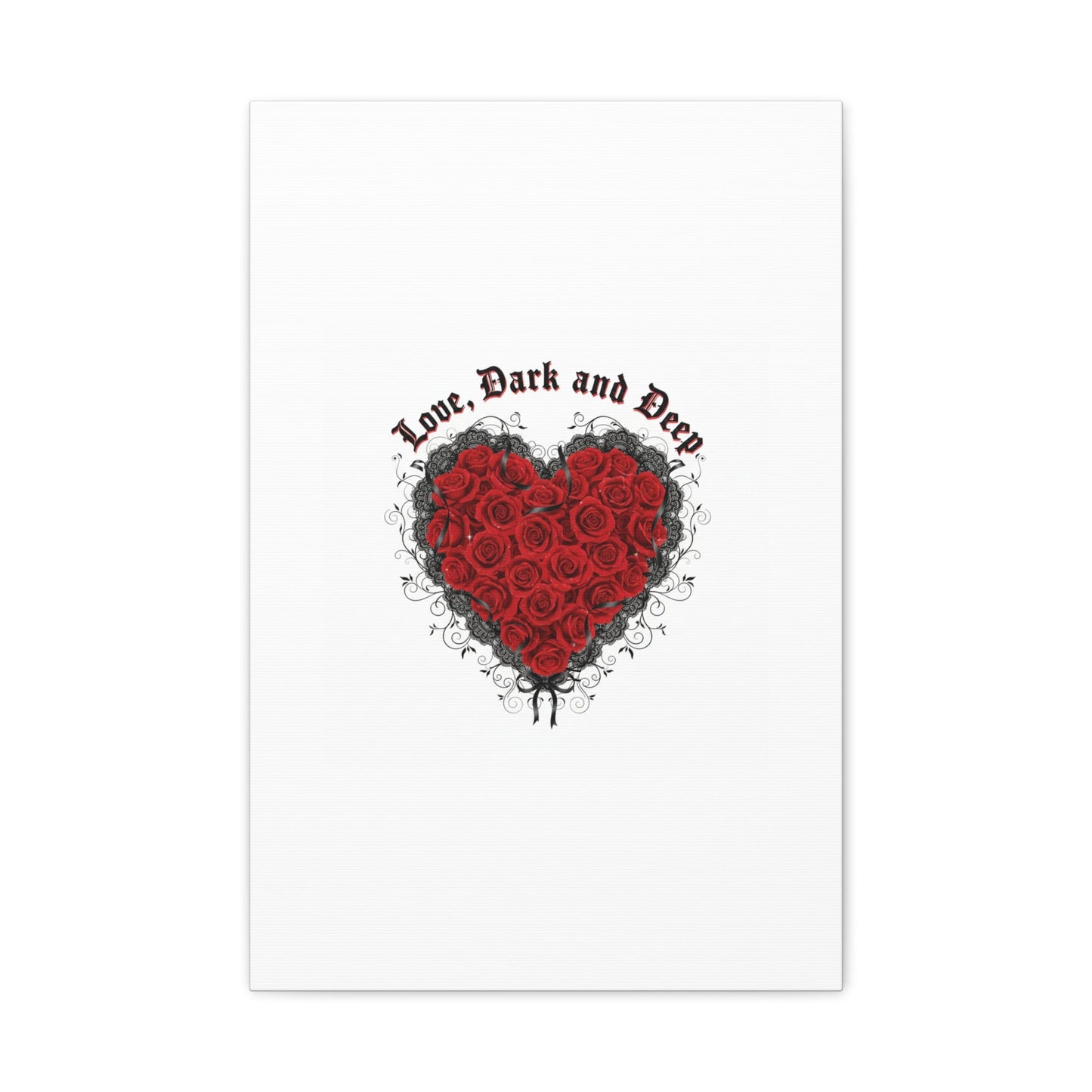 Love Dark and Deep Heart Canvas, Nu Romantic Gothic Romance, 80s Nostalgia