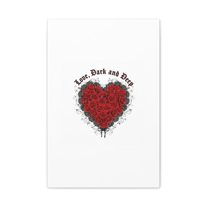 Love Dark and Deep Heart Canvas, Nu Romantic Gothic Romance, 80s Nostalgia