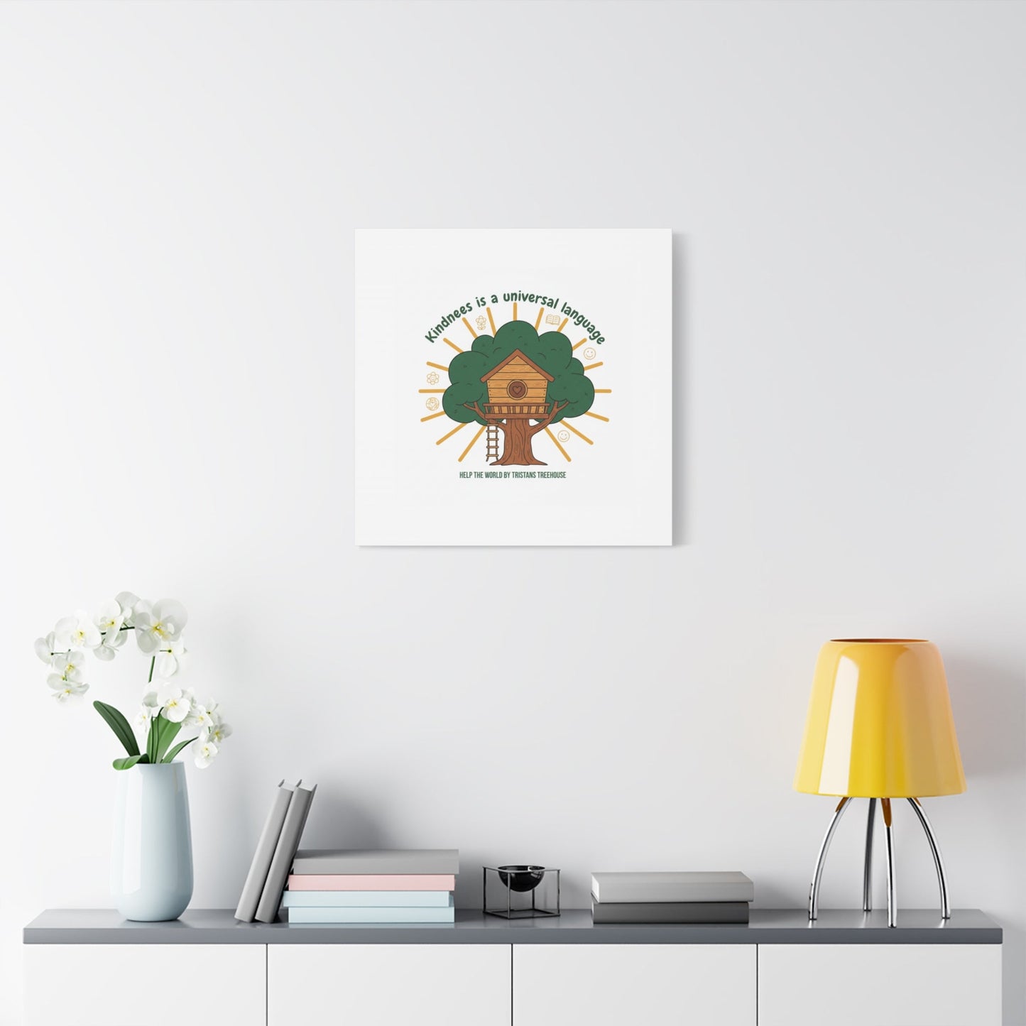 Kindness Is a Universal Language Canvas | Eco Humor, Treehouse Art