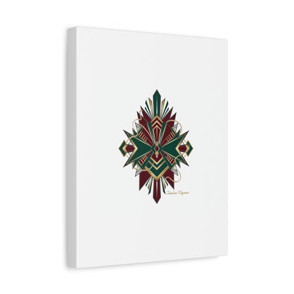 Art Deco geometric brass print Canvas | Neo-Deco chrome & gold fan motif