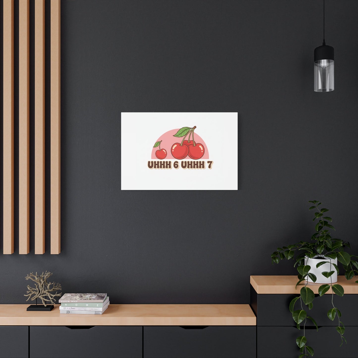 Six Severn Cherry Retro Graphic Canvas | kawaii fruit print, vintage cherry design