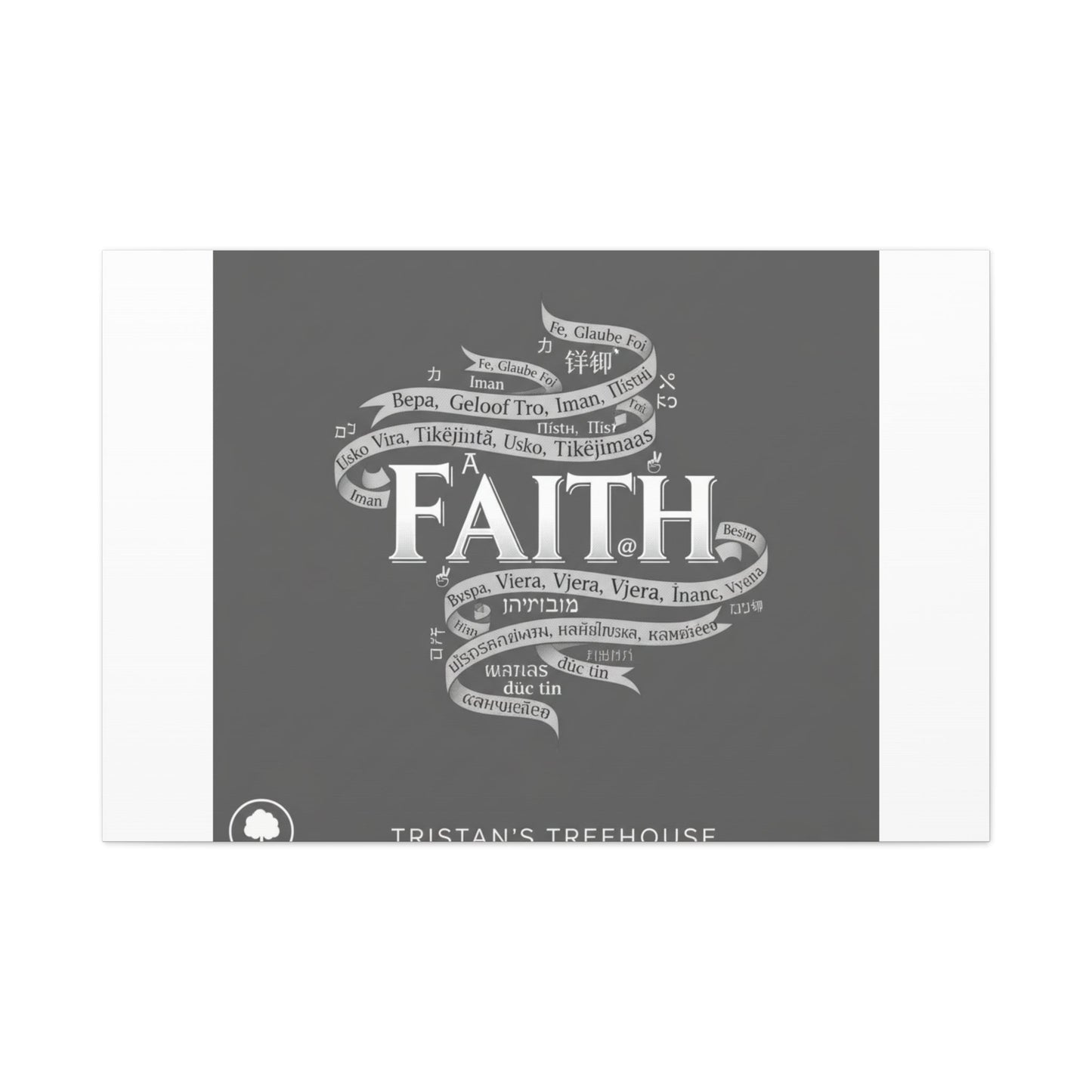 handwritten faith ribbon Canvas | sketch aesthetic, doodle design
