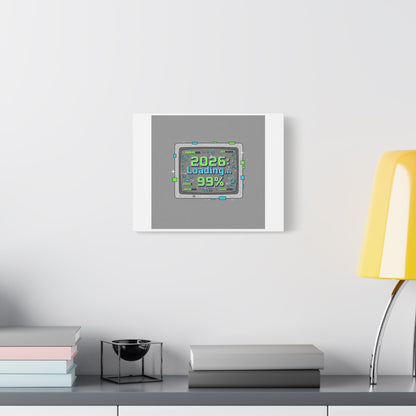 2026 Loading 99% Canvas | NYE countdown, retro system interface