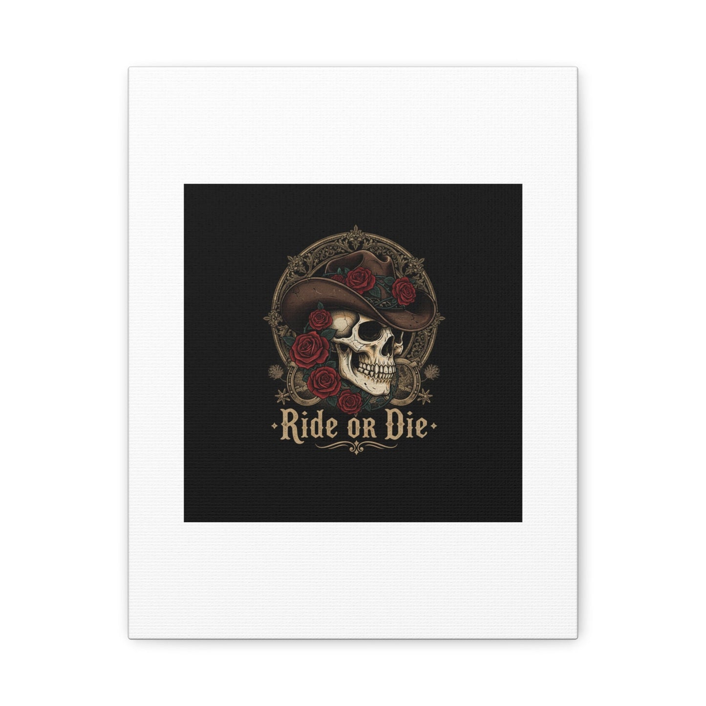 Ride or Die Skull Canvas | Western Skull Art, Gothic Americana