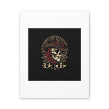 Ride or Die Skull Canvas | Western Skull Art, Gothic Americana
