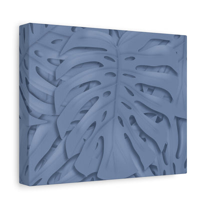 Blue Monstera Canvas Print – Botanical Wall Art