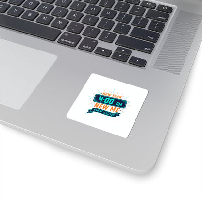 4:00 AM New Year New Me Sticker | Holiday Party, Festive Humor