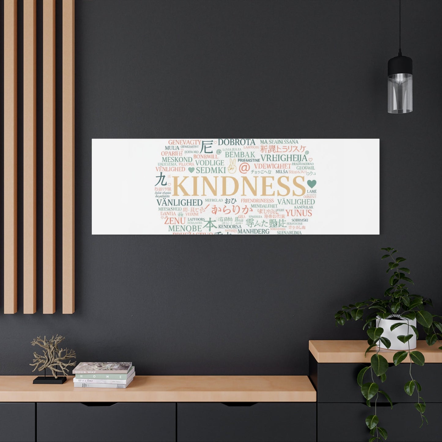 Kindness Word Cloud Canvas | Fresh Start Minimalist Wall Art