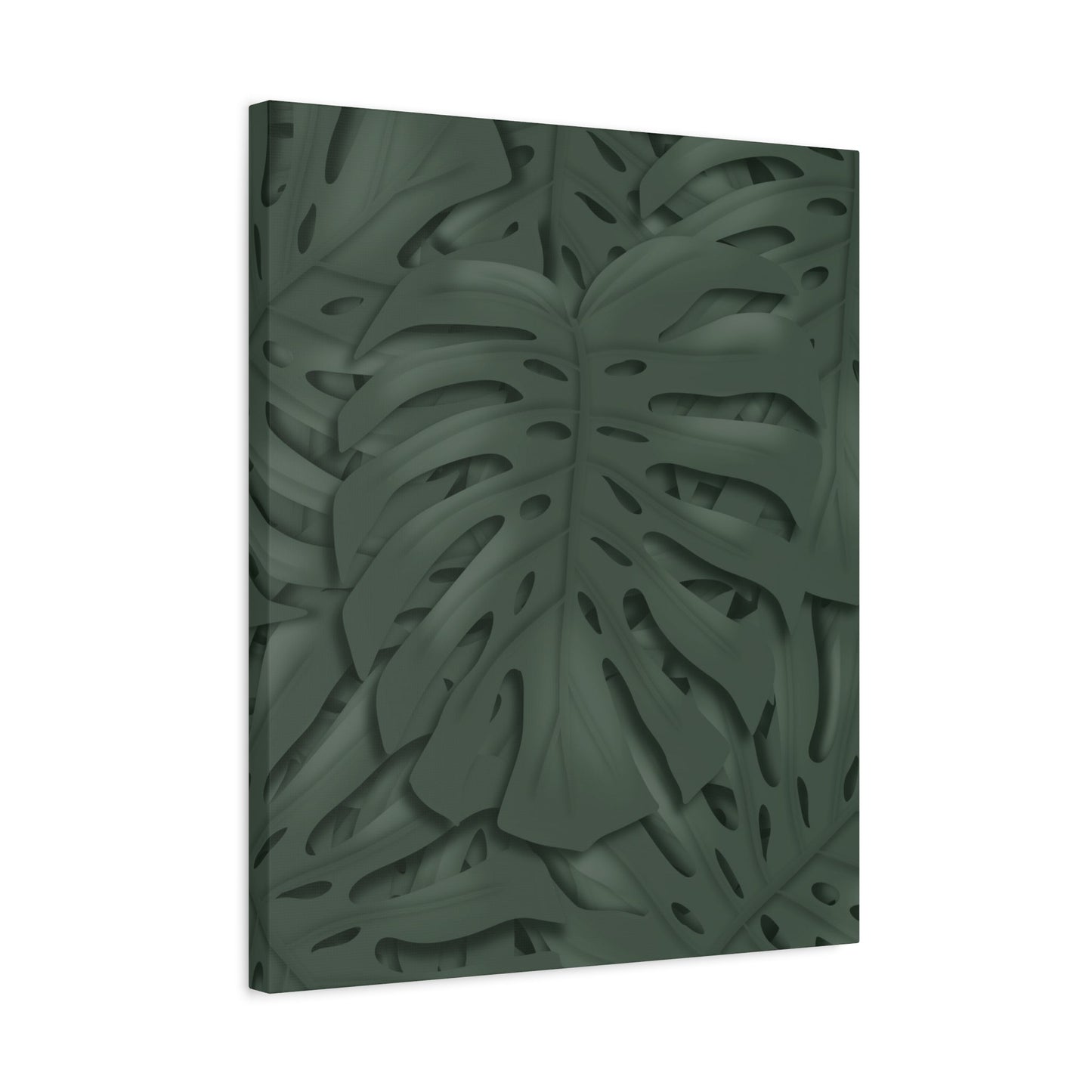 Deep Green Monstera Canvas Print – Botanical Wall Art