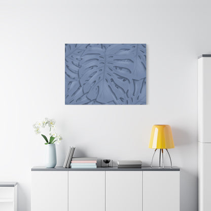 Blue Monstera Canvas Print – Botanical Wall Art