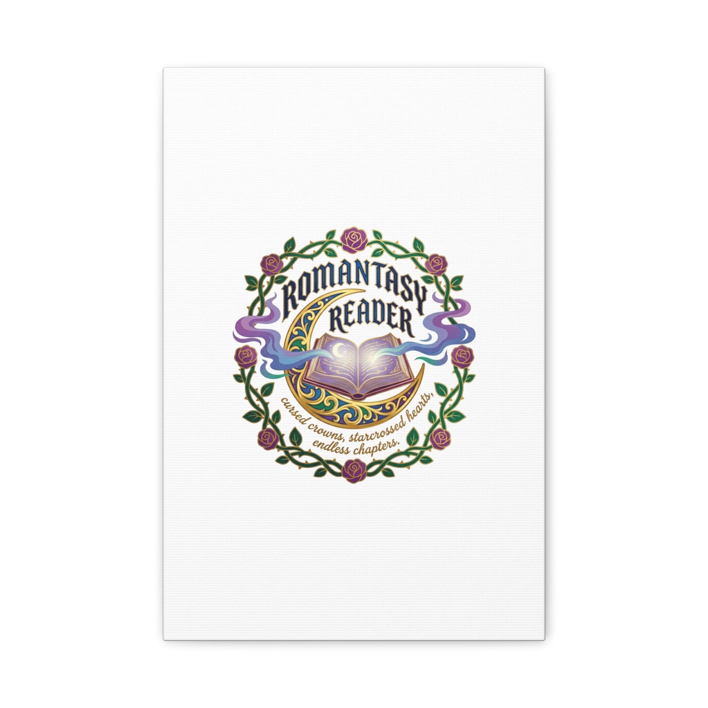 Romantasy Reader Canvas Print | enchanted bookish celestial gothic