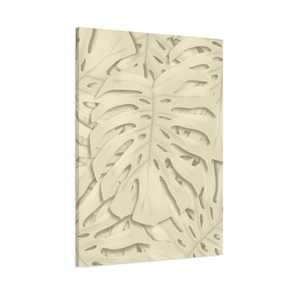 Beige Monstera Canvas Print – Botanical Wall Art