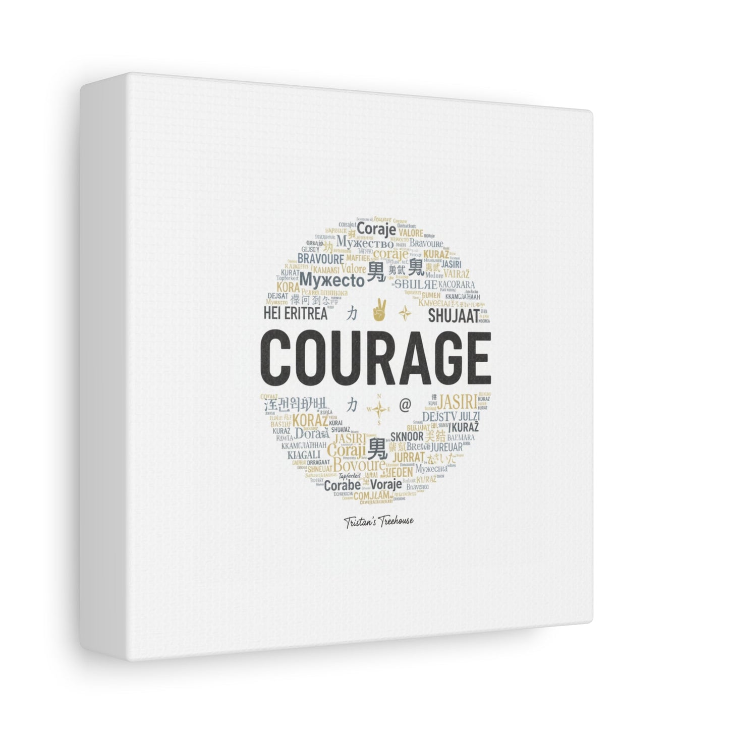 Courage Word Cloud Canvas | Fresh-Start Minimalism art print