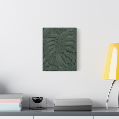 Deep Green Monstera Canvas Print – Botanical Wall Art