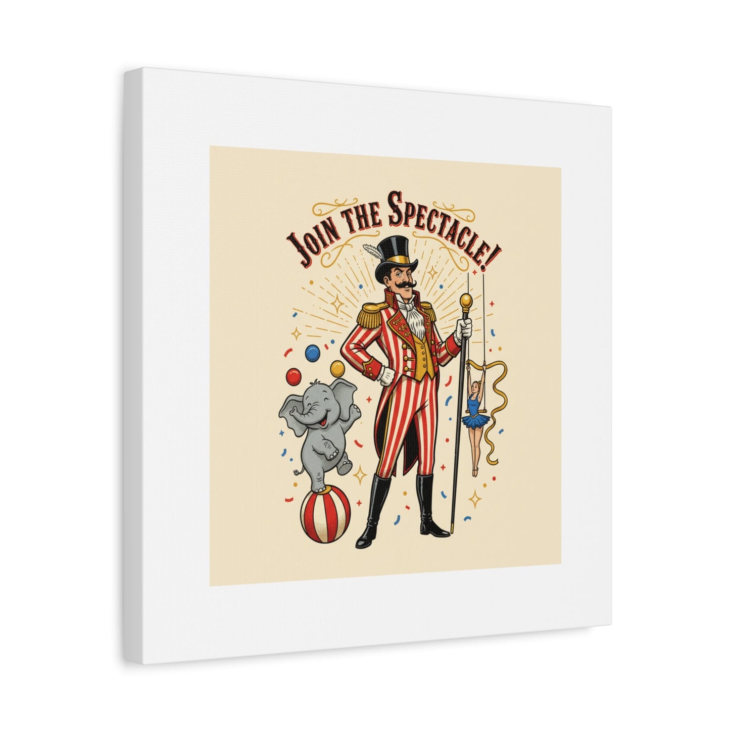 Join the Spectacle Circus Art Print | Matte Canvas, Stretched, Vintage Carnival Design