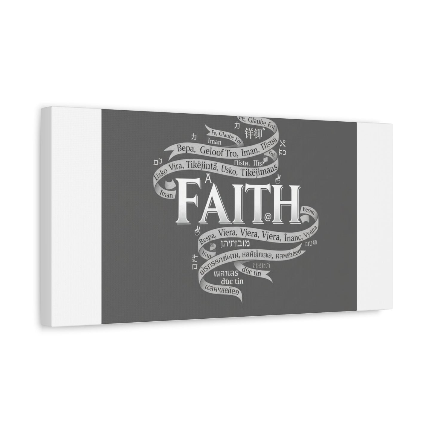 handwritten faith ribbon Canvas | sketch aesthetic, doodle design