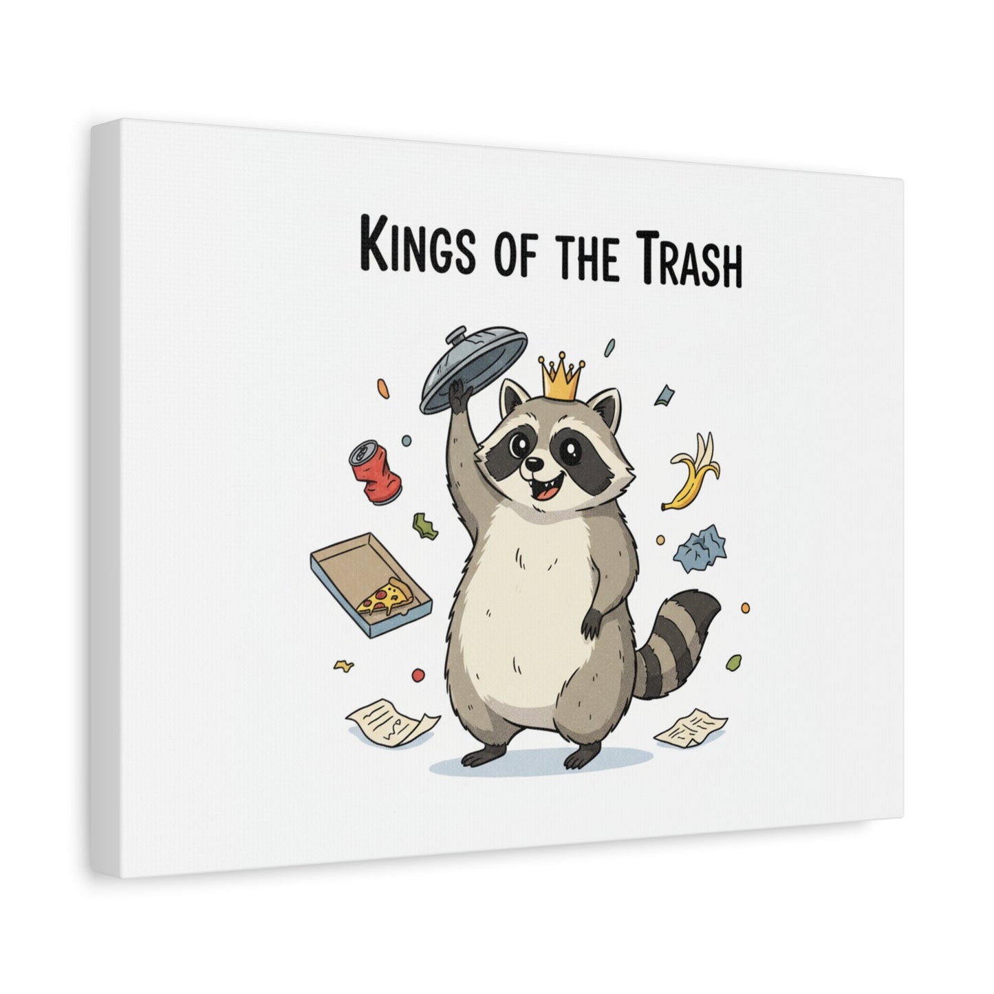 Kings of the Trash Canvas, Raccoon Doodle | Trash Panda, Goofy Critter Art
