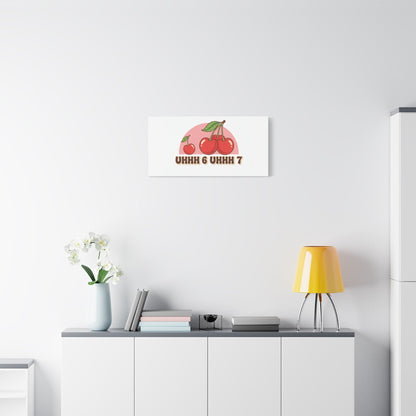 Six Severn Cherry Retro Graphic Canvas | kawaii fruit print, vintage cherry design