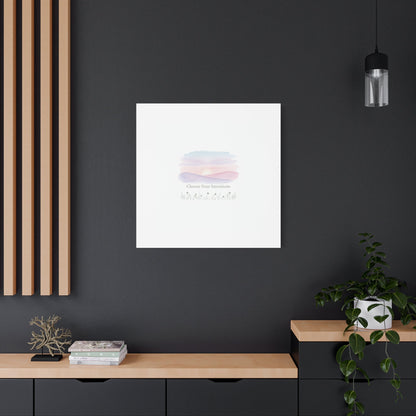 Choose Your Intentions Canvas, soft wellness poster, pastel gradient mindfulness art