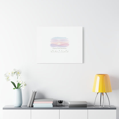 Choose Your Intentions Canvas, soft wellness poster, pastel gradient mindfulness art