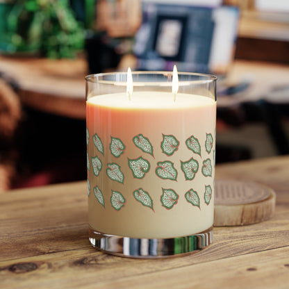 Begonia Pattern Soy Candle 11 oz – Three Scent Options