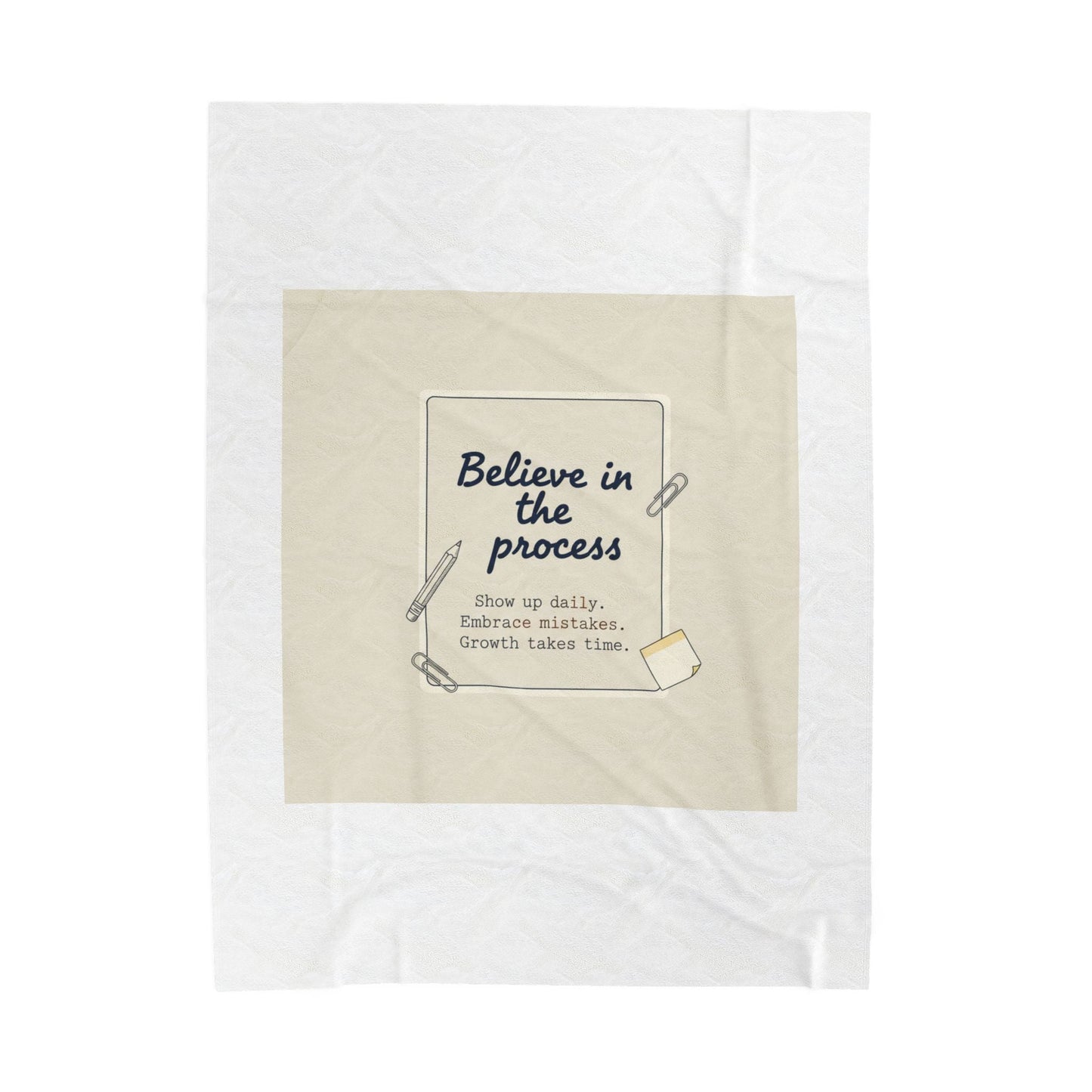 Believe in the Process Blanket | Note to Self, Post‑It Style Analogue Reminder