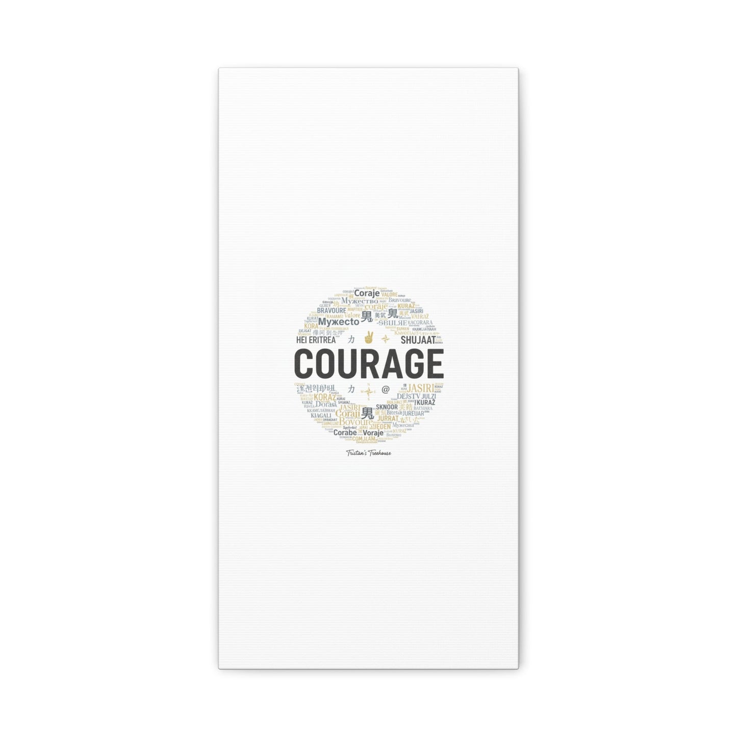 Courage Word Cloud Canvas | Fresh-Start Minimalism art print