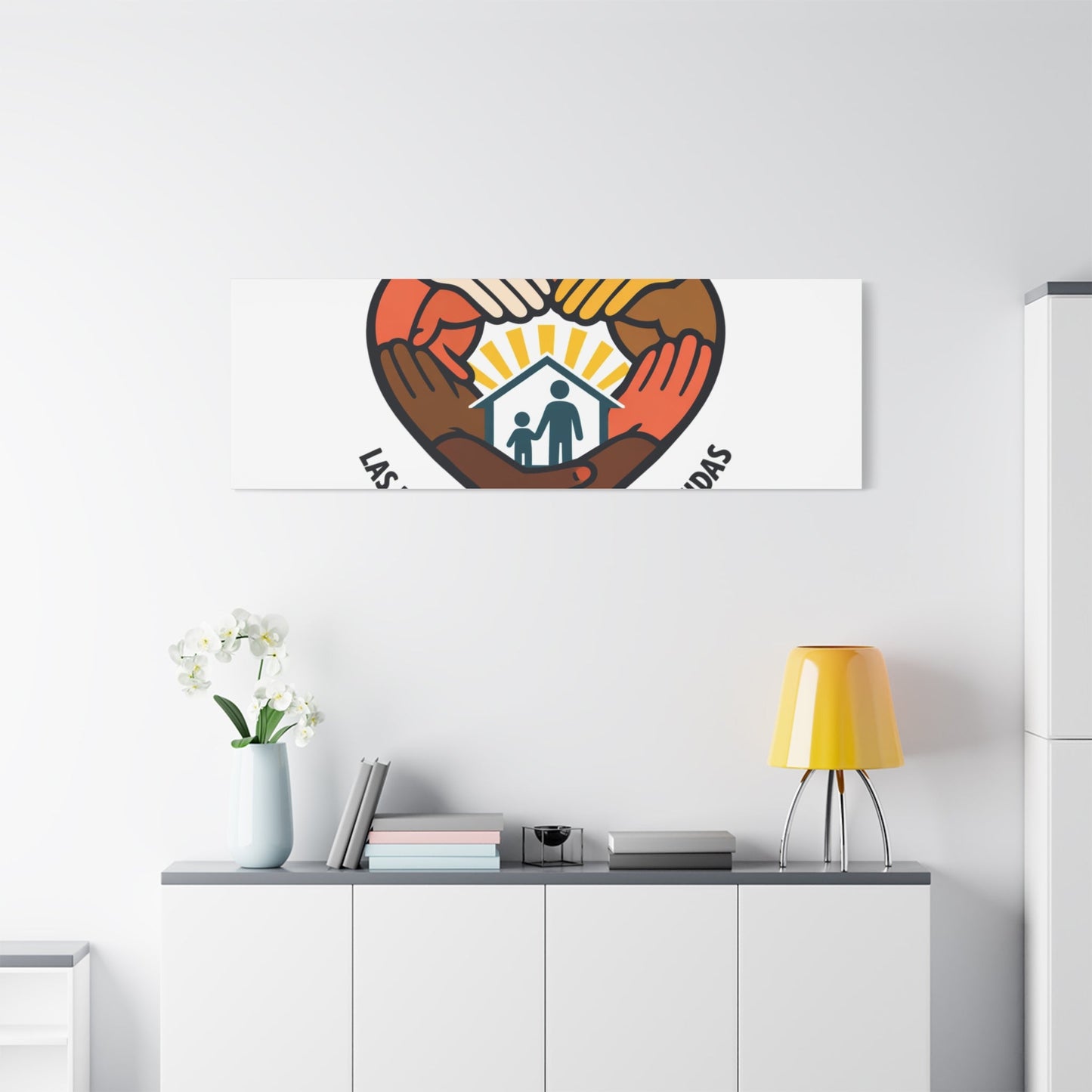 Families Belong Together Canvas, family unity solidarity, bilingual inclusive decor