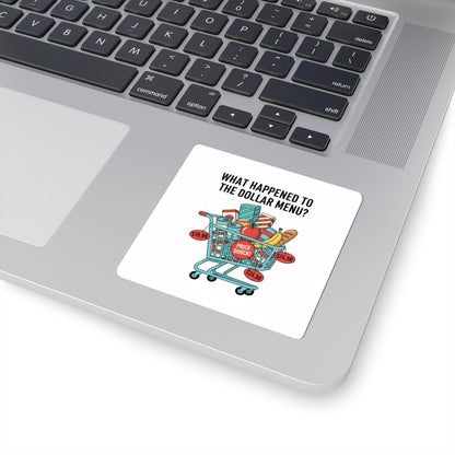 What Happened to the Dollar Menu? Sticker | Grocery Prices Meme, Inflation Humor