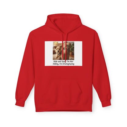 Cute Dog Meme Hoodie — "Hide and Seek; I’m Not Hiding, I’m Strategizing"